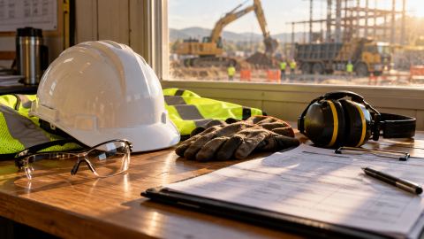 Equipo de protección personal y permiso de trabajo antes de iniciar labores